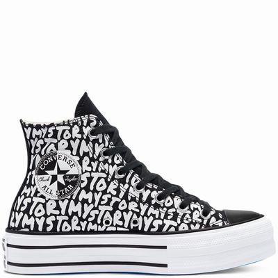 Női Converse My Story Platform Chuck Taylor All Star Magasszárú Cipő CO0374586 Fekete/Fehér